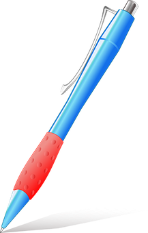 Blue Ballpoint Pen Graphic PNG Image