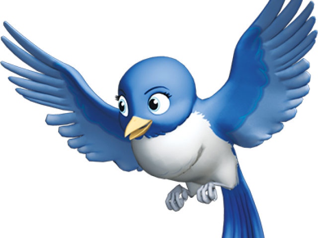 Blue Bird Character Flight PNG Image