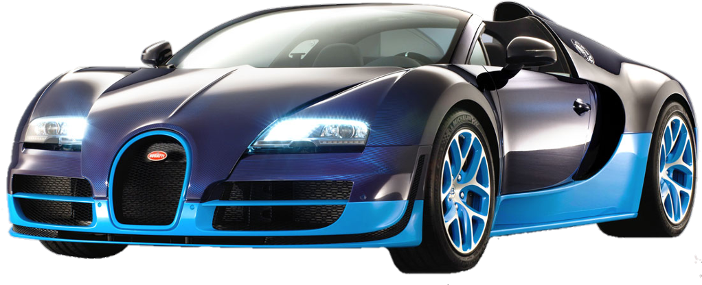 Blue Black Bugatti Veyron Grand Sport PNG Image