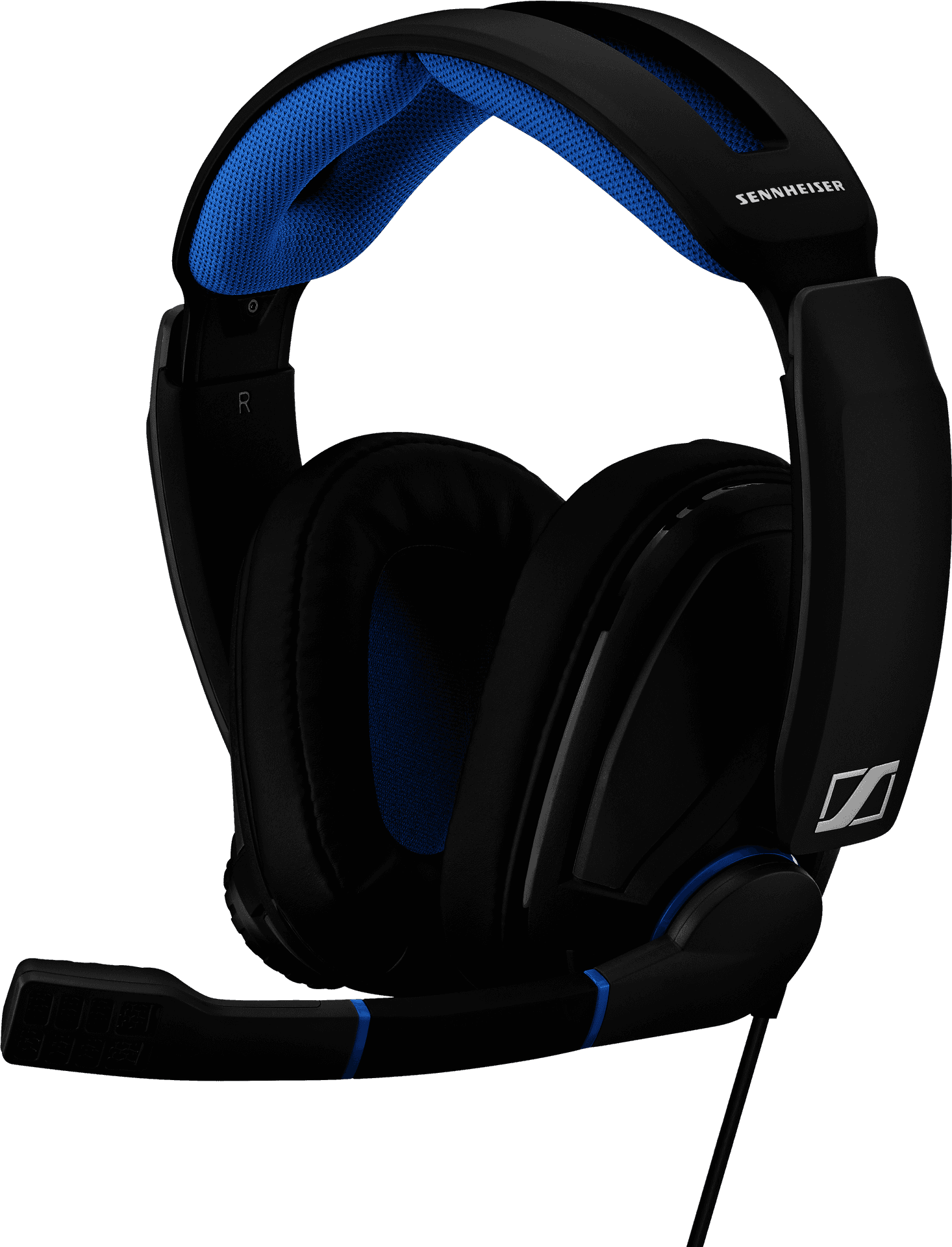 Blue Black Gaming Headsetwith Microphone PNG Image