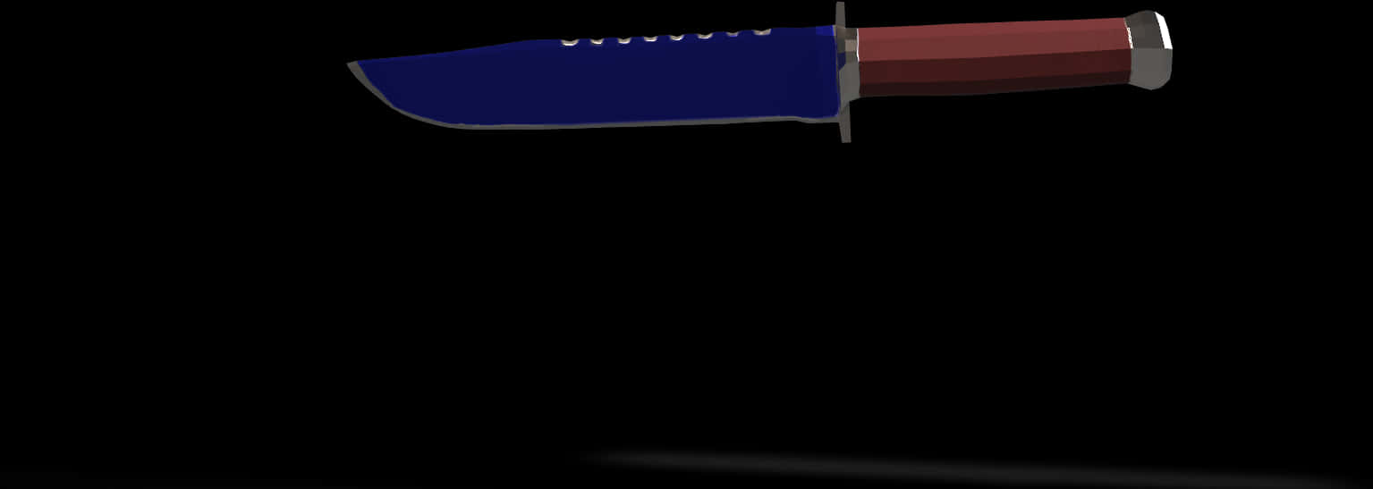 Blue Blade Knifeon Black Background PNG Image