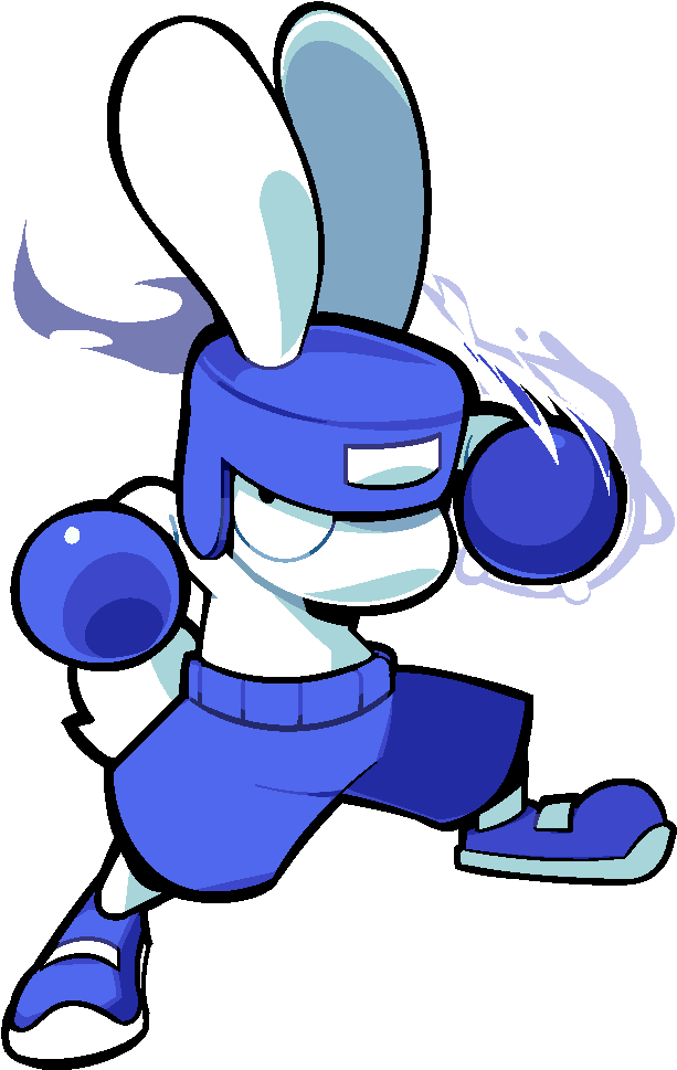 Blue_ Boxing_ Rabbit_ Cartoon PNG Image