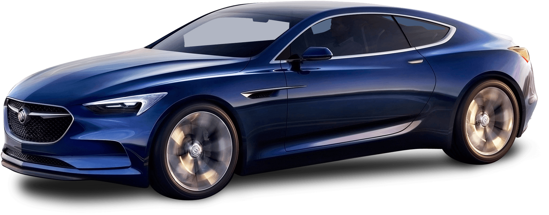 Blue Buick Concept Car Side View PNG Image