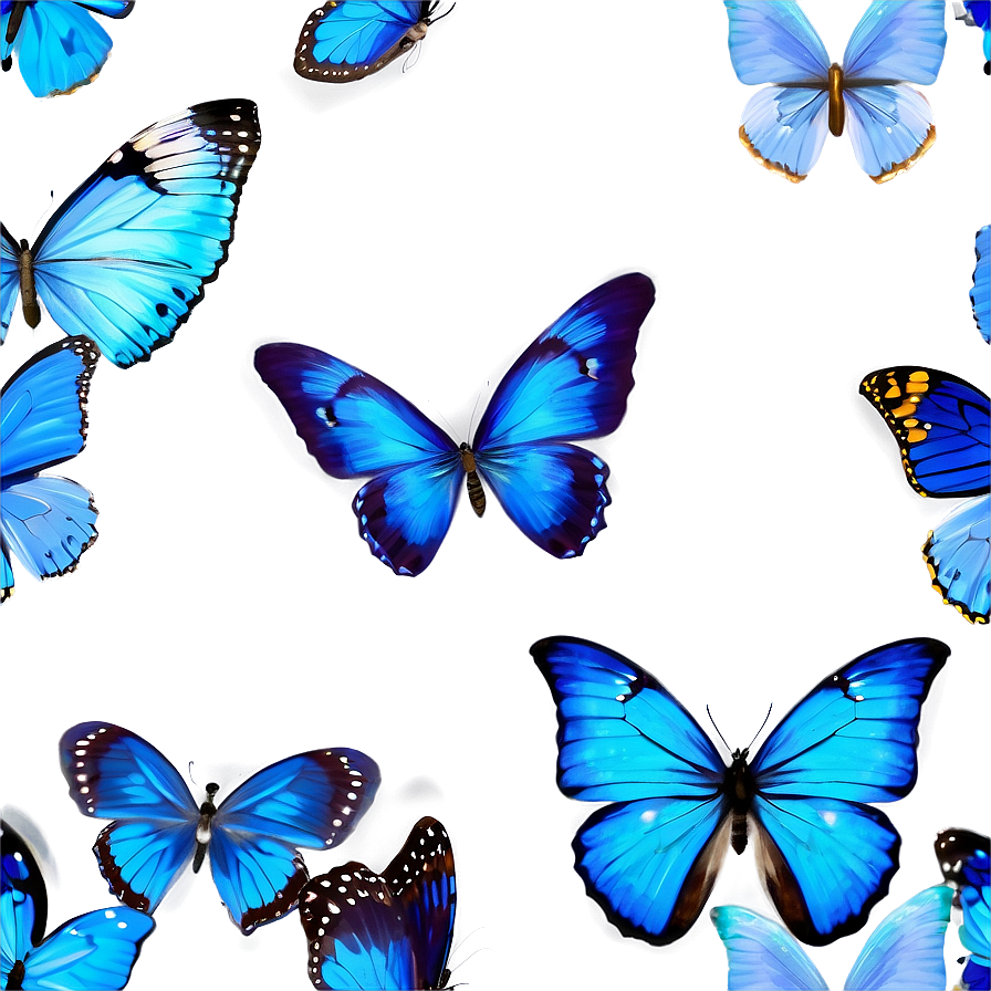 Blue Butterflies A PNG Image