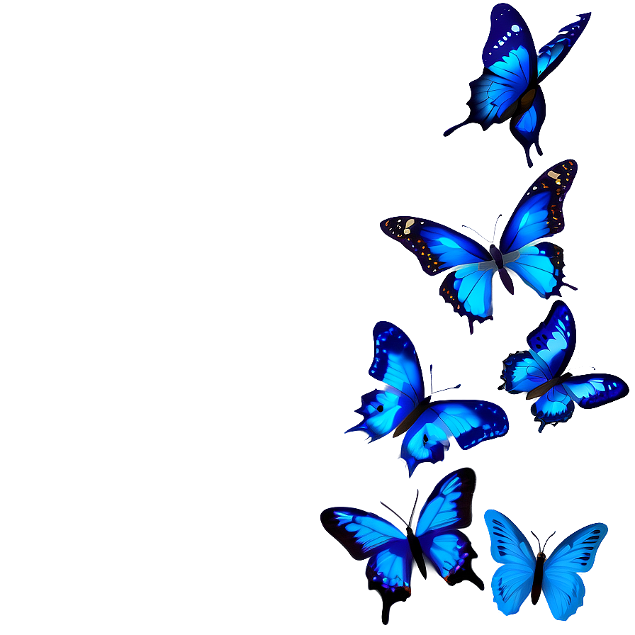 Blue Butterflies Border Png 77 PNG Image