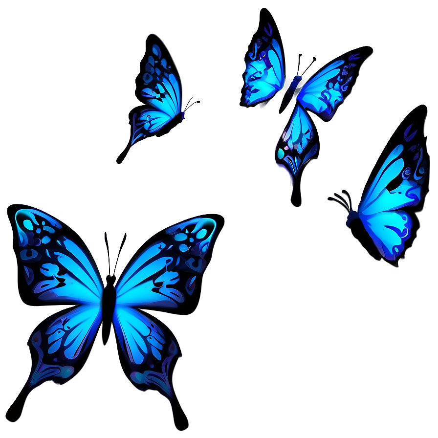 Blue Butterflies Decoration Png 06132024 PNG Image