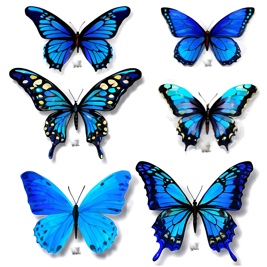 Blue Butterflies Decoration Png Cpw PNG Image