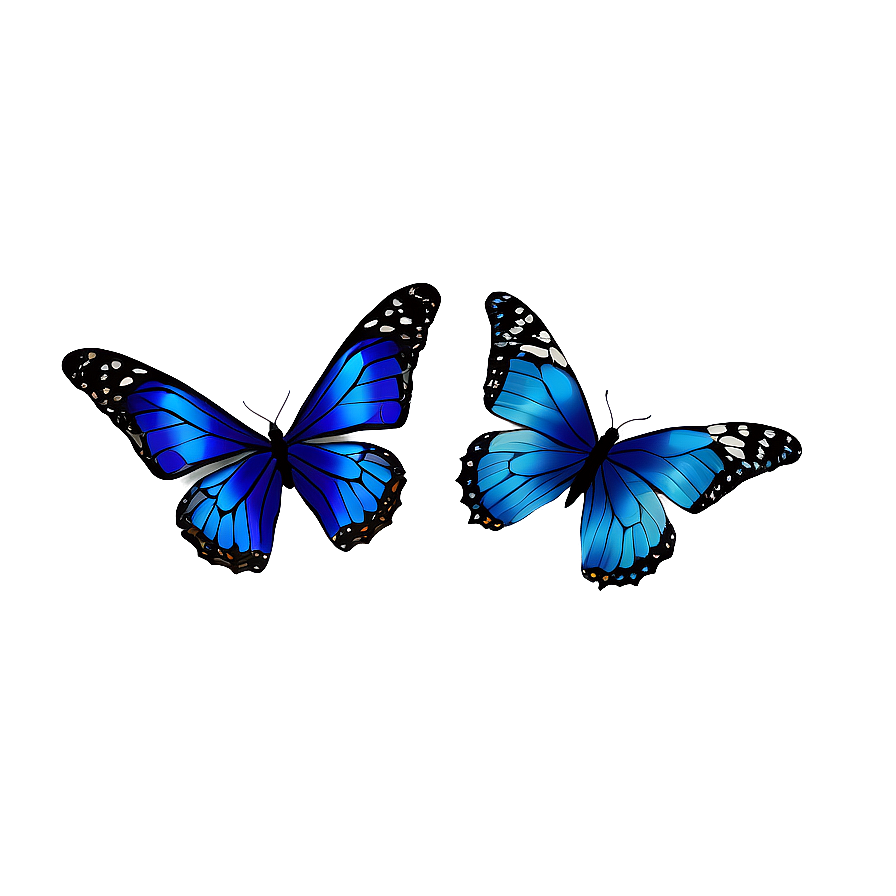 Blue Butterflies Illustration Png Ddq14 PNG Image