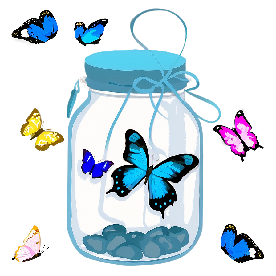 Blue Butterflies In Jar Png 19 PNG Image