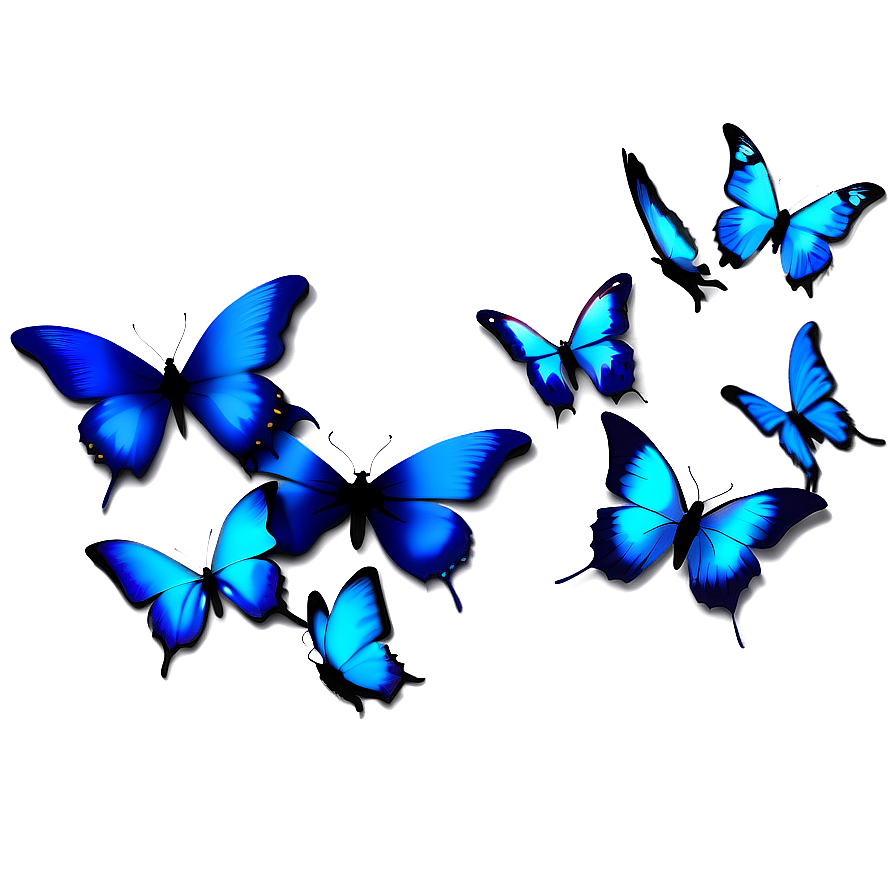 Blue Butterflies Silhouette Png 24 PNG Image