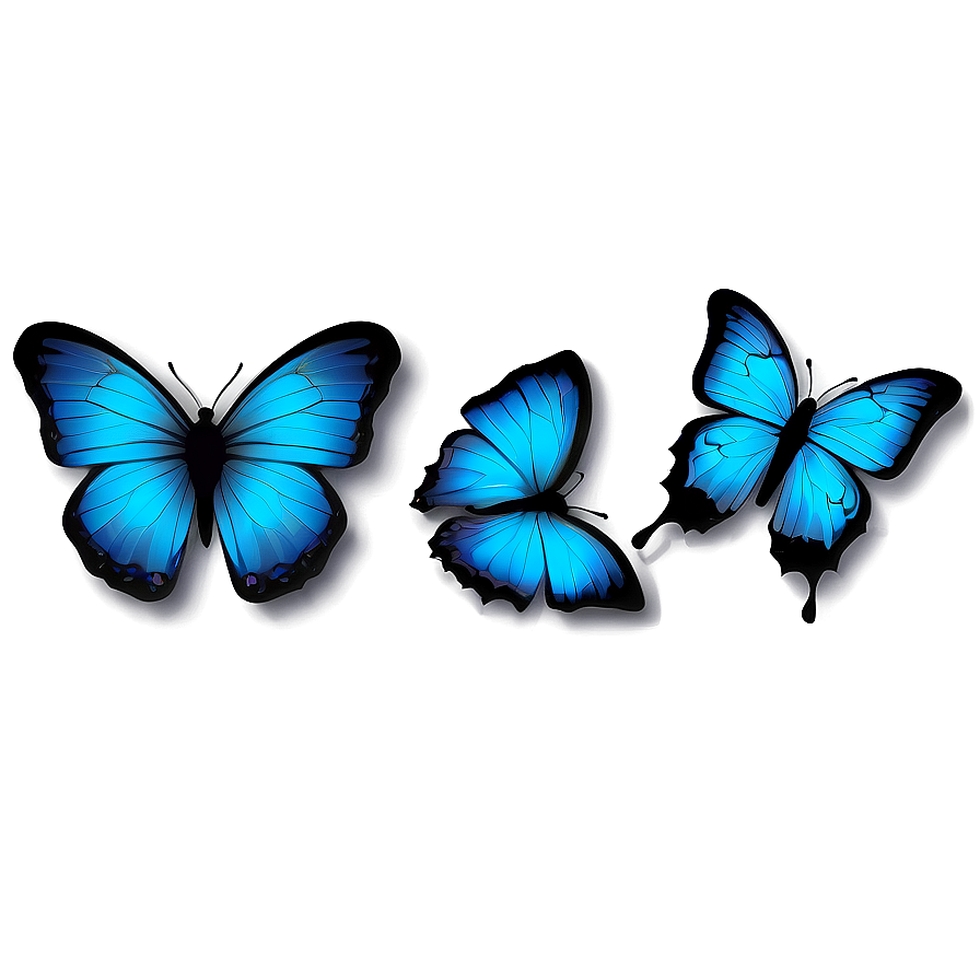 Blue Butterflies Silhouette Png Wmw PNG Image