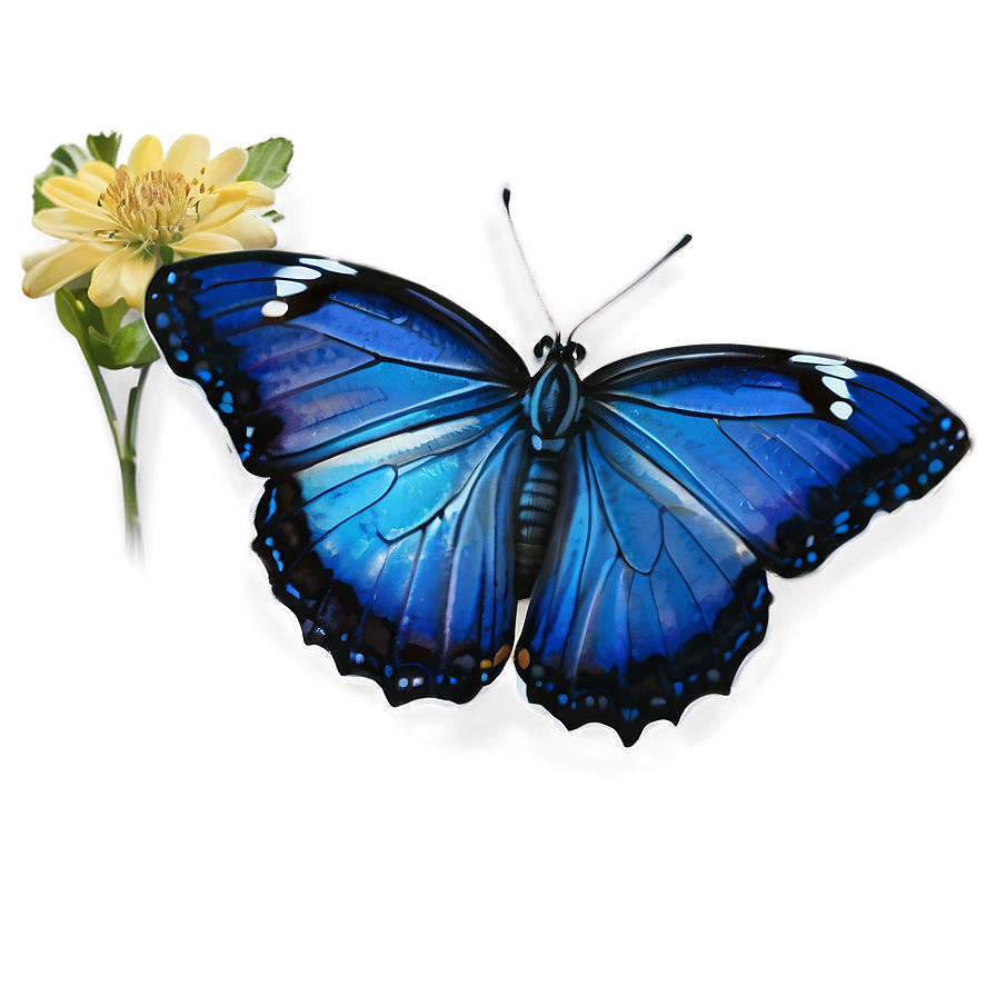 Blue Butterfly On White Png 05212024 PNG Image