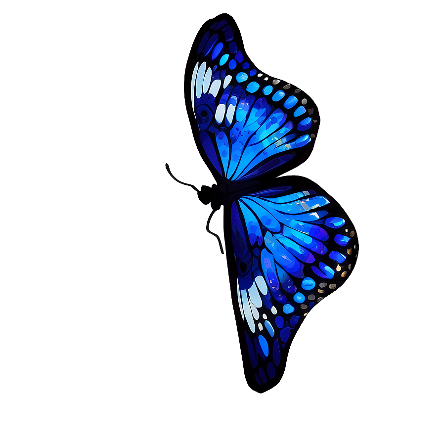 Blue Butterfly Pattern Png Sjk PNG Image