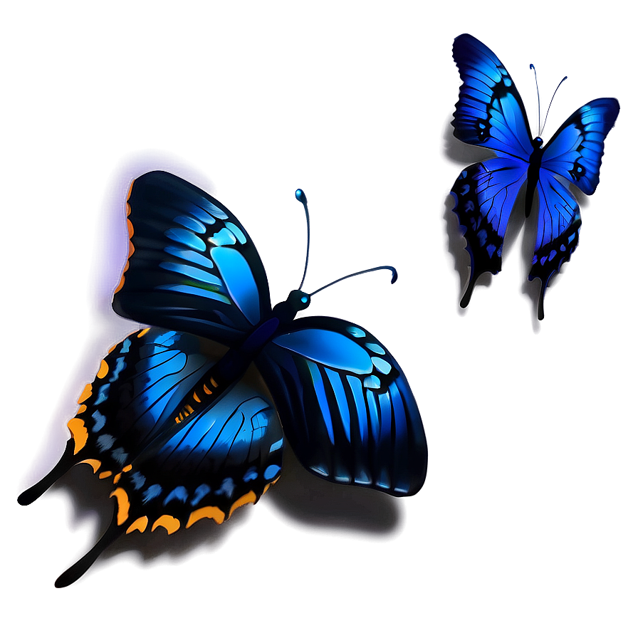 Blue Butterfly Under Moonlight Png 70 PNG Image