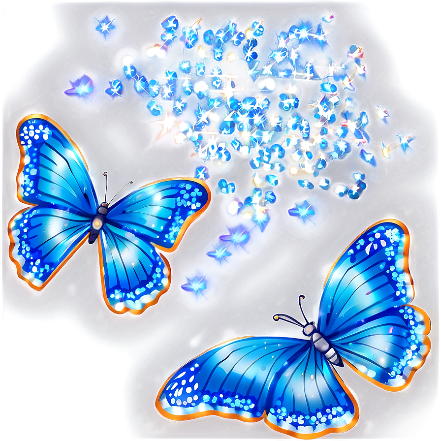 Blue Butterfly With Sparkles Png Jfn31 PNG Image