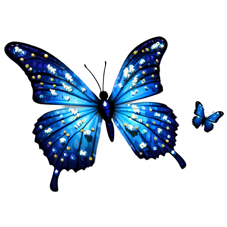 Blue Butterfly With Sparkles Png Muh15 PNG Image