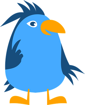 Blue Cartoon Bird Vector PNG Image