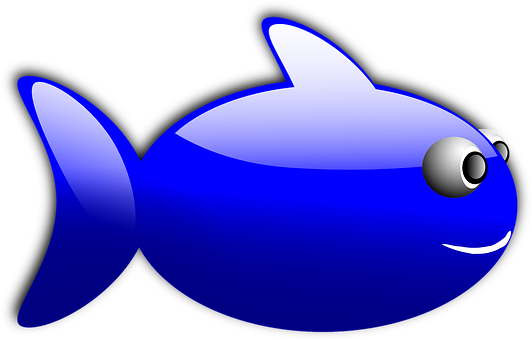 Blue Cartoon Fish PNG Image