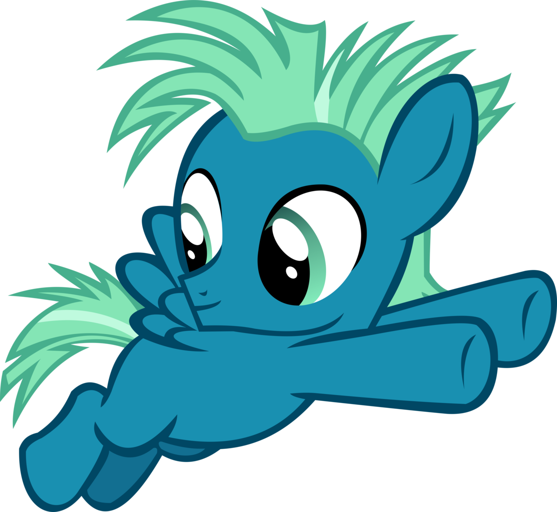 Blue Cartoon Pony Flying PNG Image