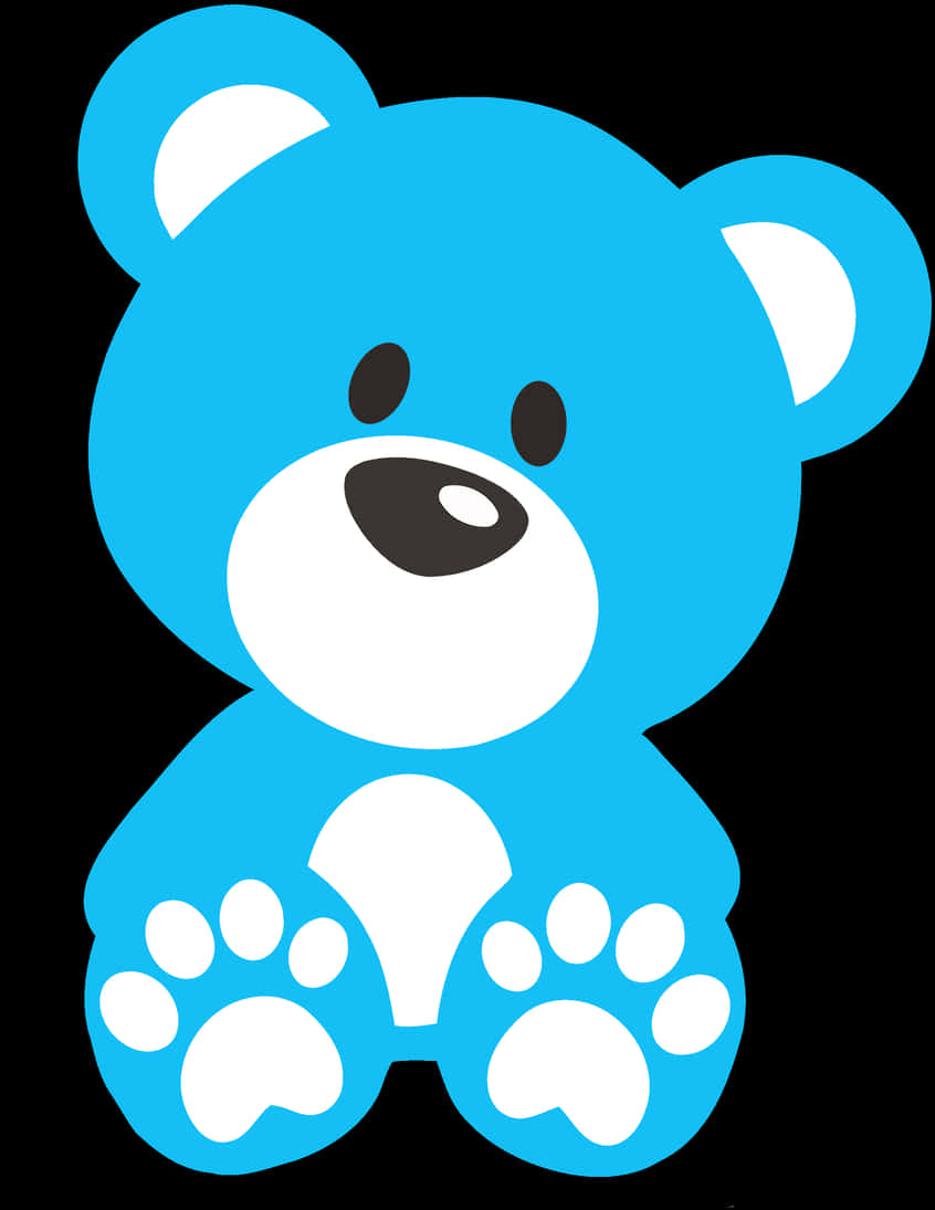 Blue Cartoon Teddy Bear Graphic PNG Image