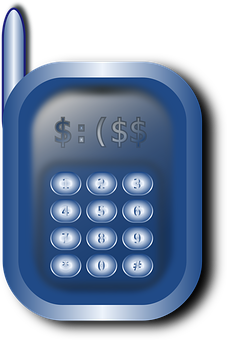 Blue Cellphone Icon PNG Image