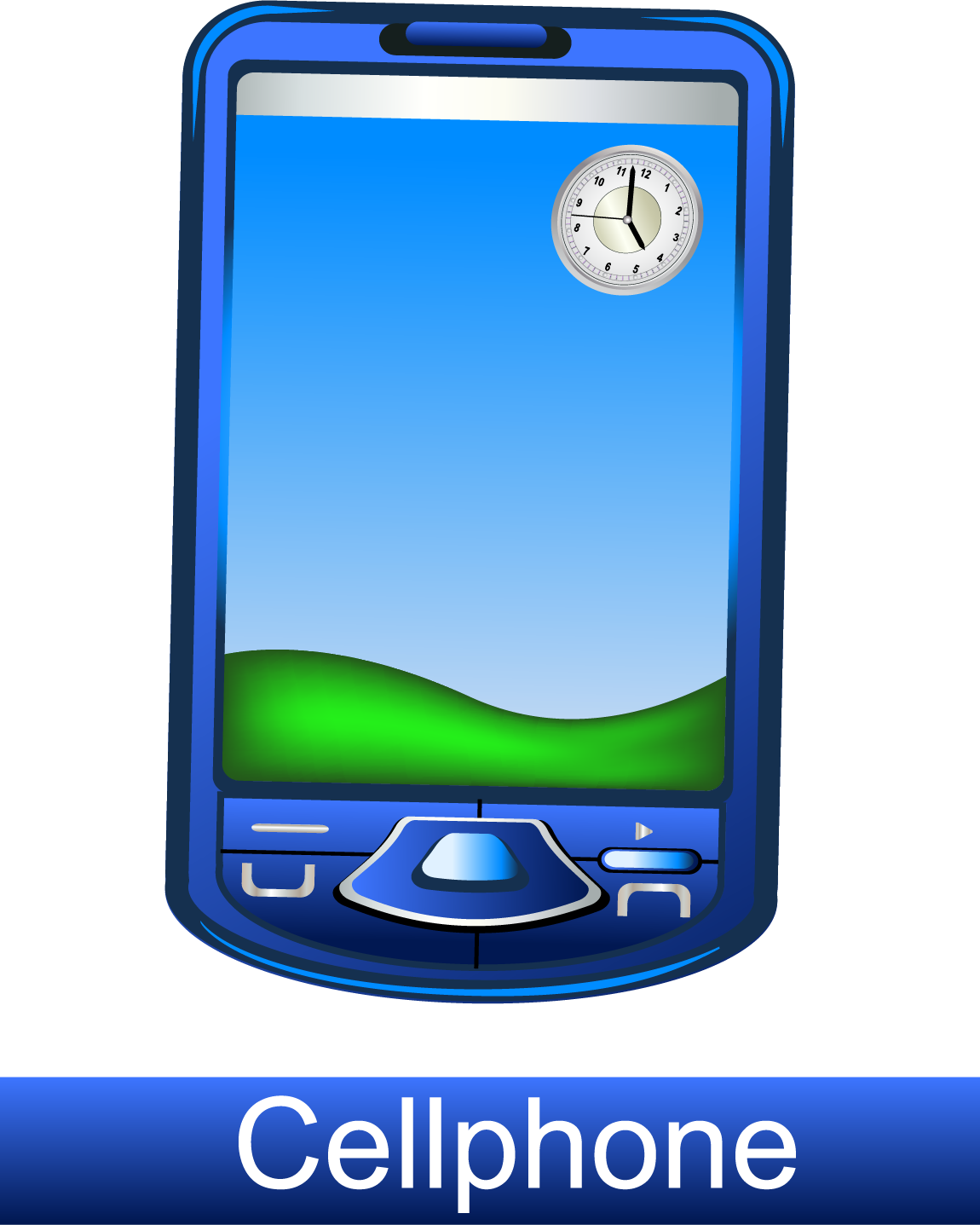 Blue Cellphone Vector Illustration PNG Image