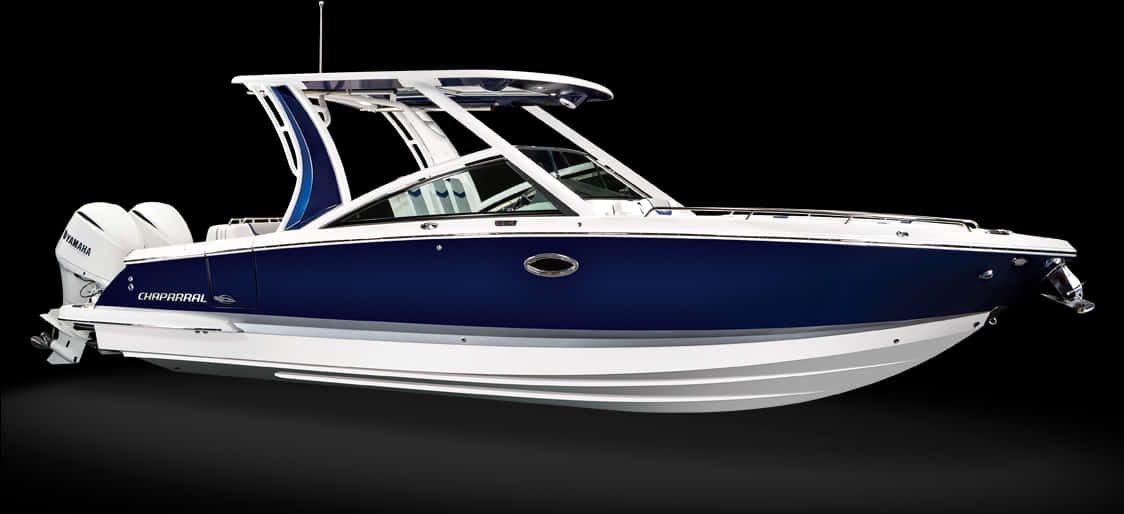 Blue Chaparral Boat Studio Shot PNG Image