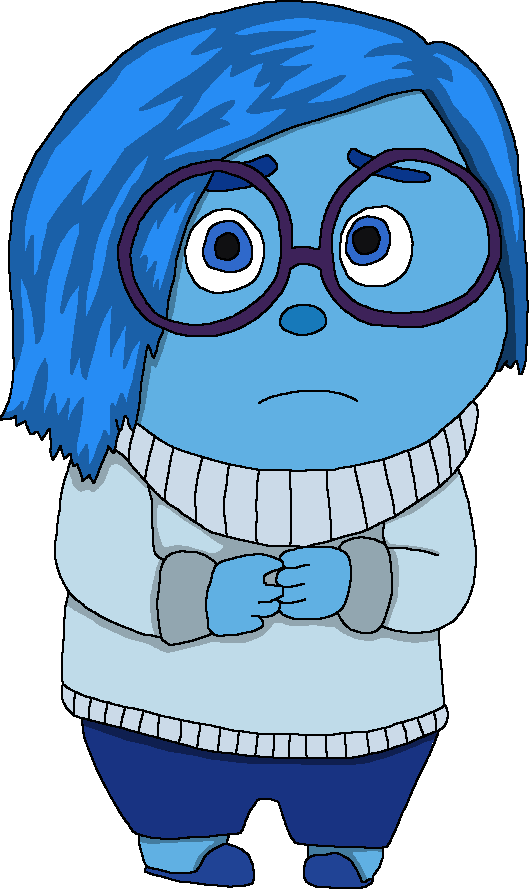 Blue Character Sadness Expression PNG Image