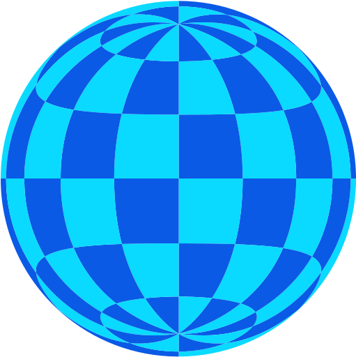 Blue Checkered Sphere Illustration PNG Image