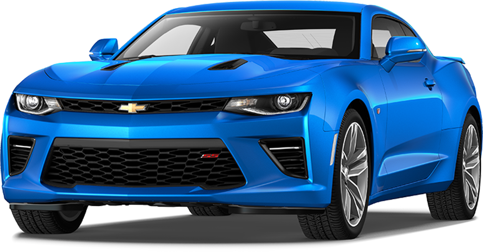 Blue Chevrolet Camaro S S Angled View PNG Image