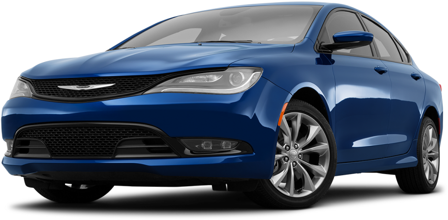 Blue Chrysler Sedan Profile View PNG Image