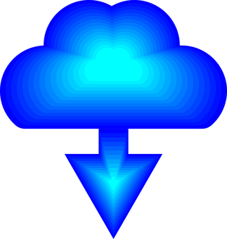 Blue Cloud Download Icon PNG Image