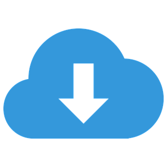 Blue Cloud Download Icon PNG Image