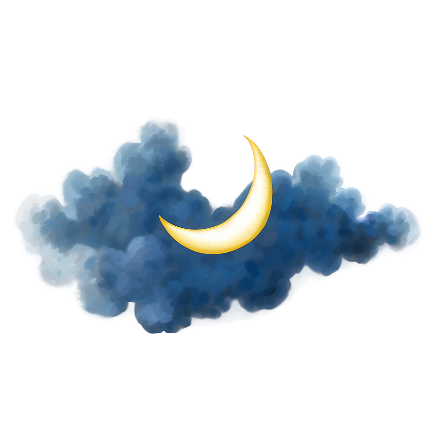 Blue Clouds With Moon Png 06202024 PNG Image