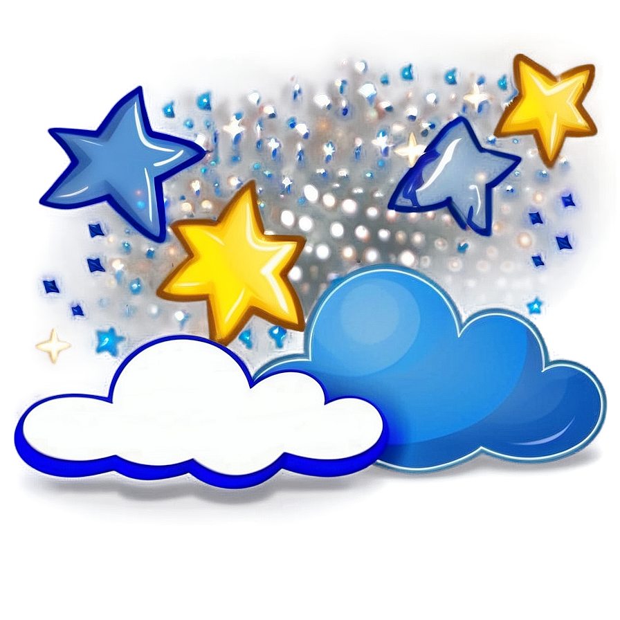 Blue Clouds With Stars Png 06202024 PNG Image