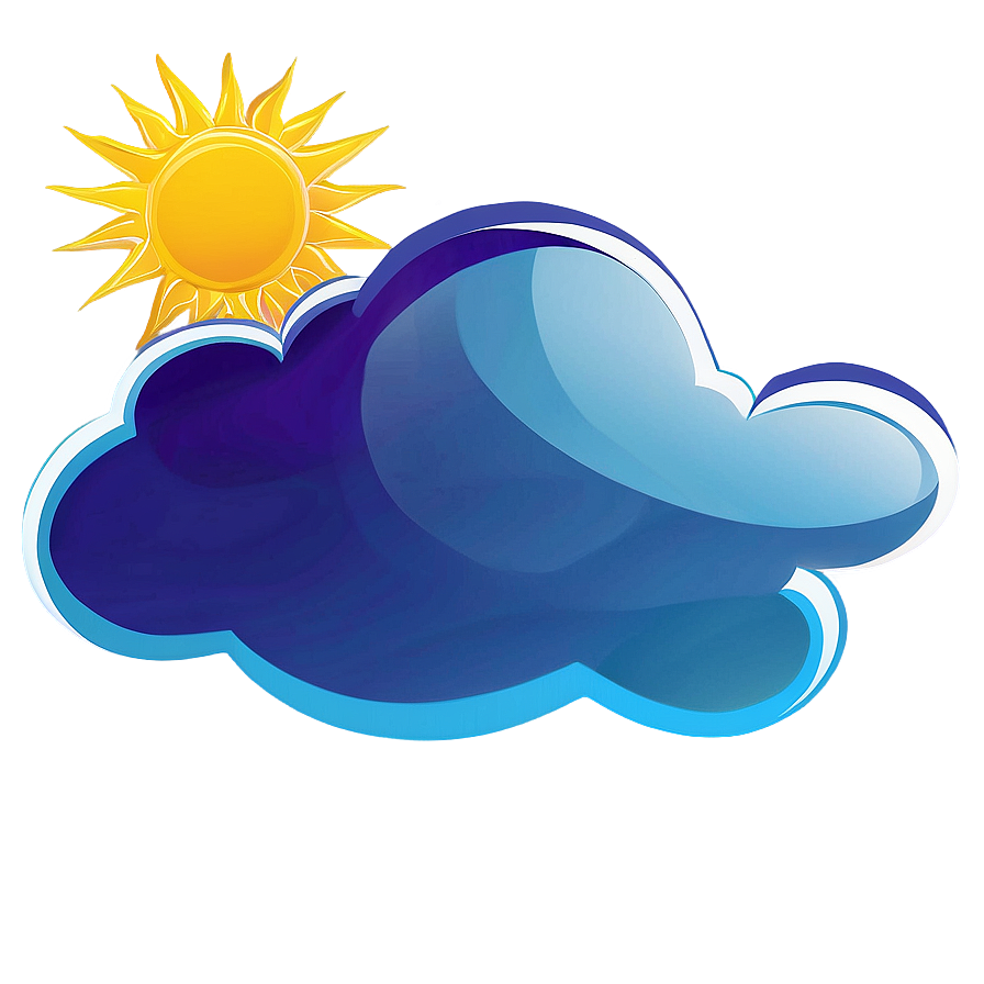 Blue Clouds With Sun Png 3 PNG Image