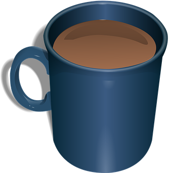 Blue Coffee Mug Full PNG Image