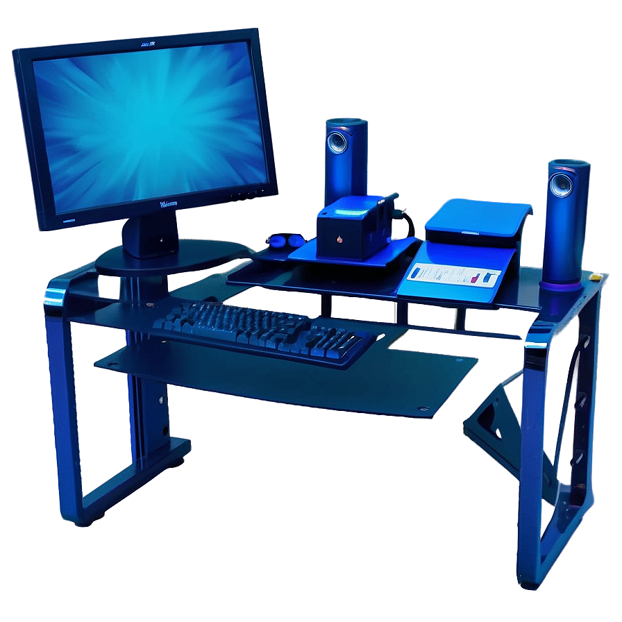 Blue Computer Desk Png 73 PNG Image