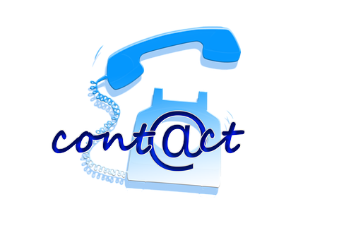 Blue Contact Phone Graphic PNG Image