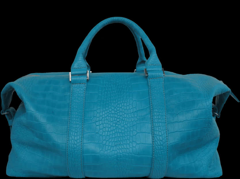 Blue Crocodile Texture Ladies Handbag PNG Image