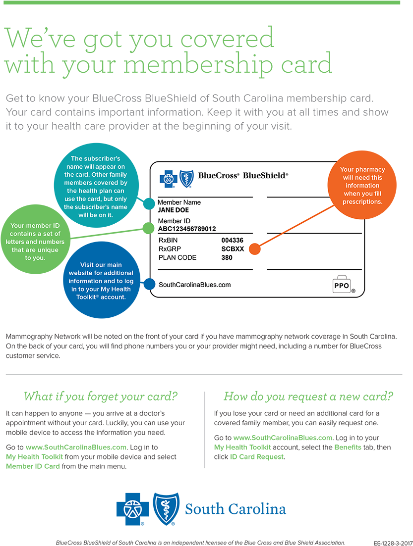 Blue Cross Blue Shield Membership Card Information PNG Image