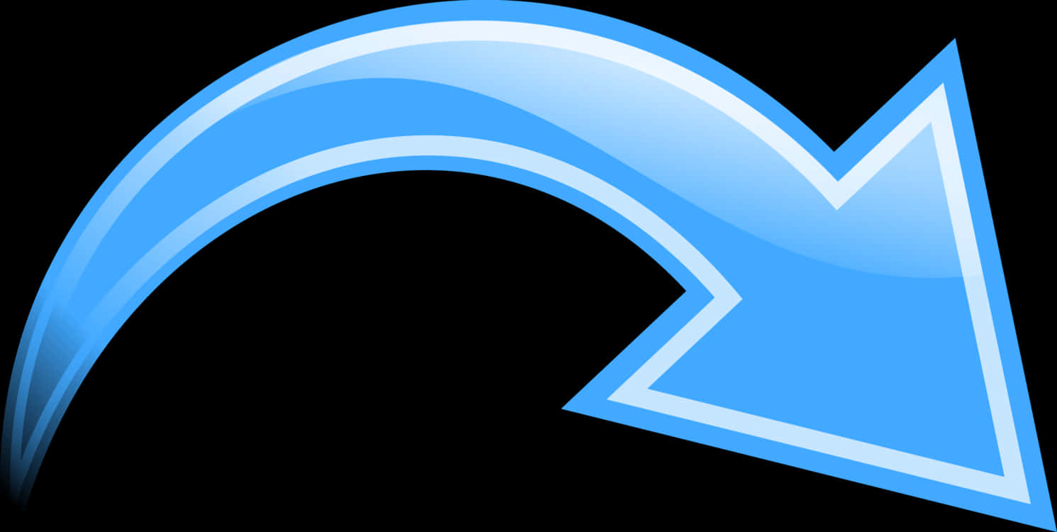 Blue Curved Arrow PNG Image