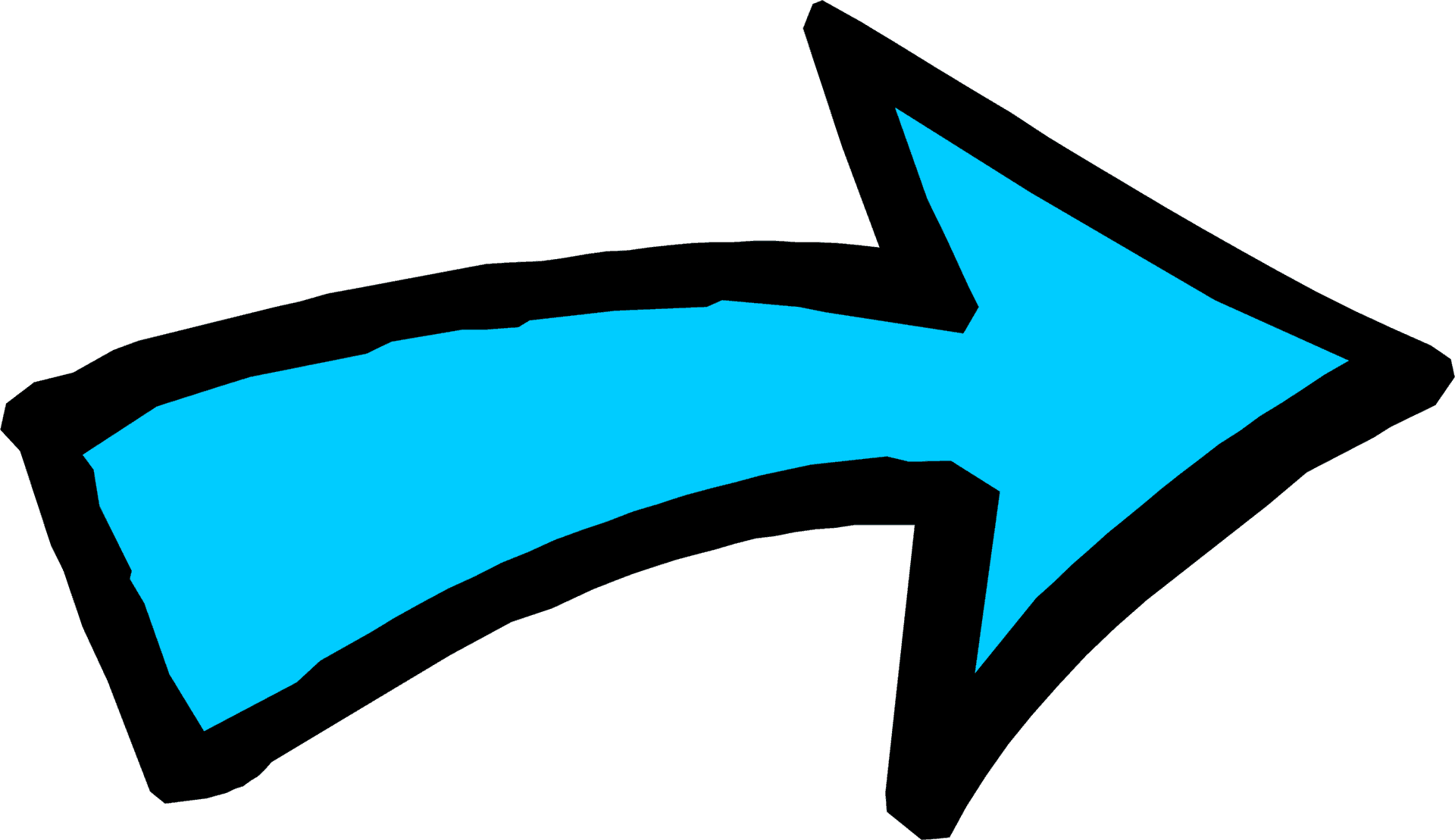 Blue Curved Arrow Clipart PNG Image