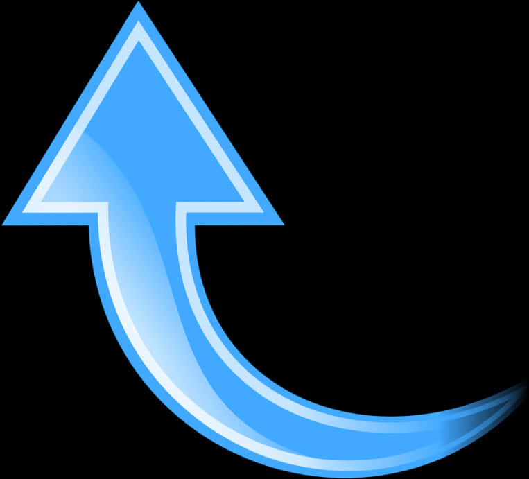 Blue Curved Arrow PNG Image