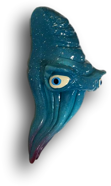 Blue Cuttlefish Sculpture PNG Image