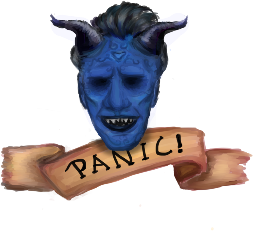 Blue Demon Panic PNG Image