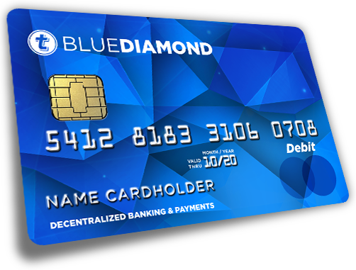 Blue Diamond Debit Card Mockup PNG Image