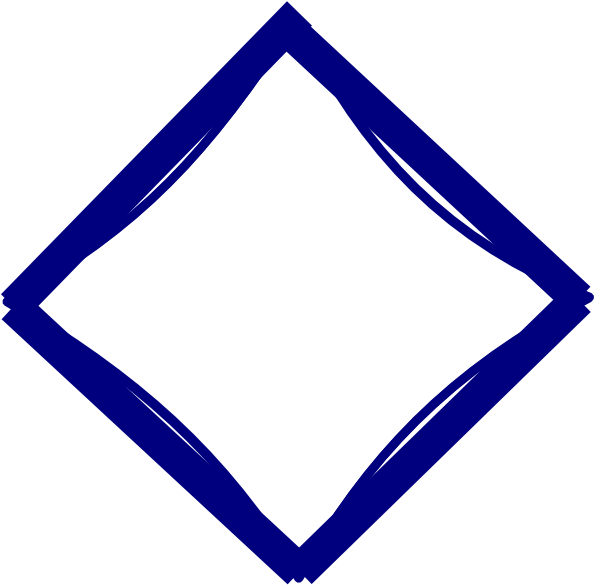 Blue Diamond Outline Graphic PNG Image