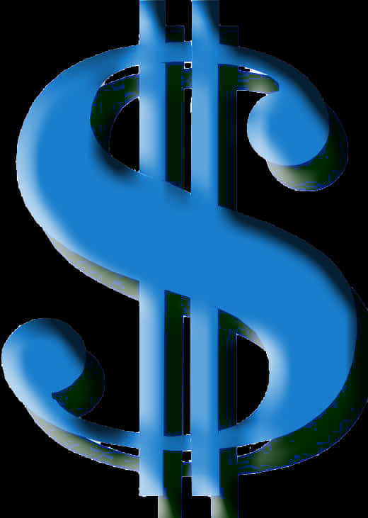 Blue Digital Dollar Sign PNG Image