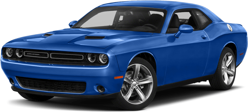 Blue Dodge Challenger Side View PNG Image